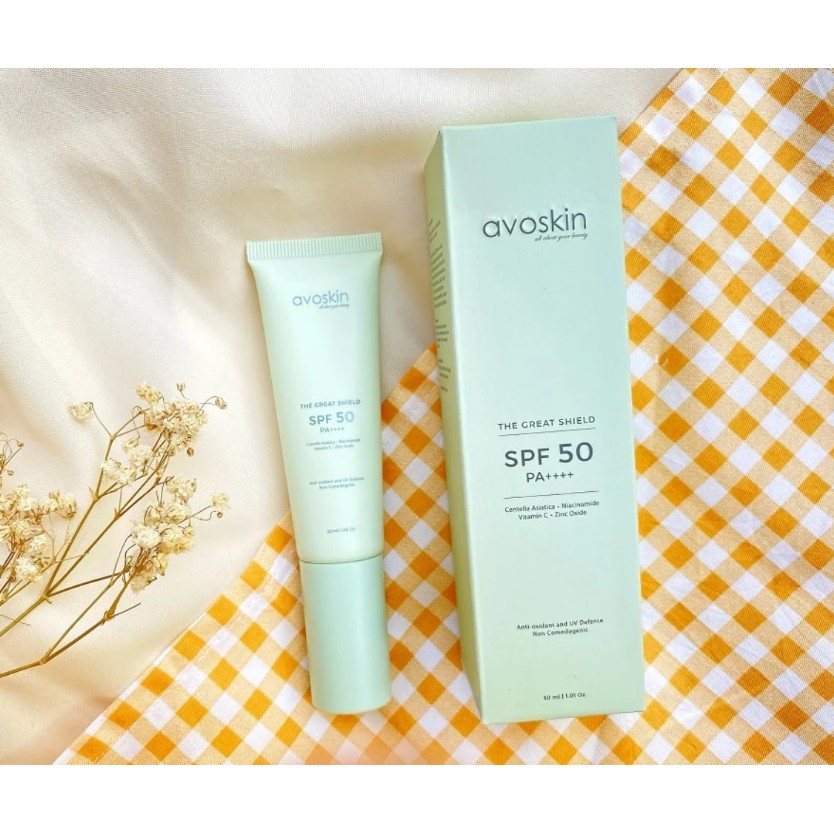 Avoskin The Great Shield Sunscreen Trial Mini 5ml dan Fullsize 30ml (Tabir Surya SPF 50 Avo Skin)