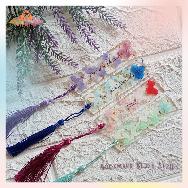 Bookmark Pembatas Buku Aestethic Resin Gantungan Tassel Custom Kado Hampers