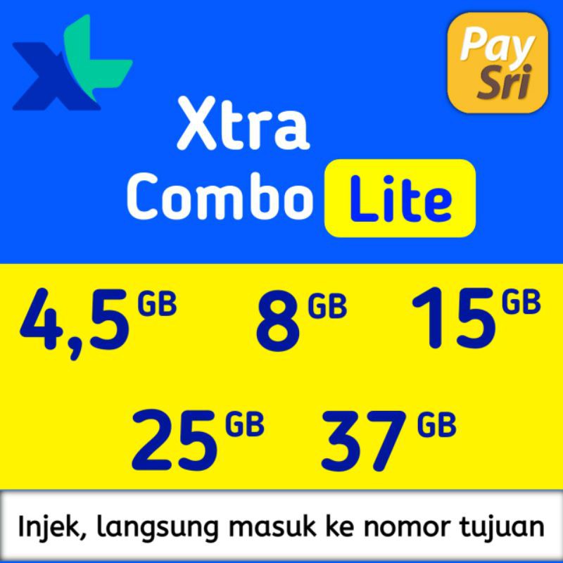 [injek] XL Xtra Combo Lite 4,5GB 8GB 15GB 25GB 37GB
