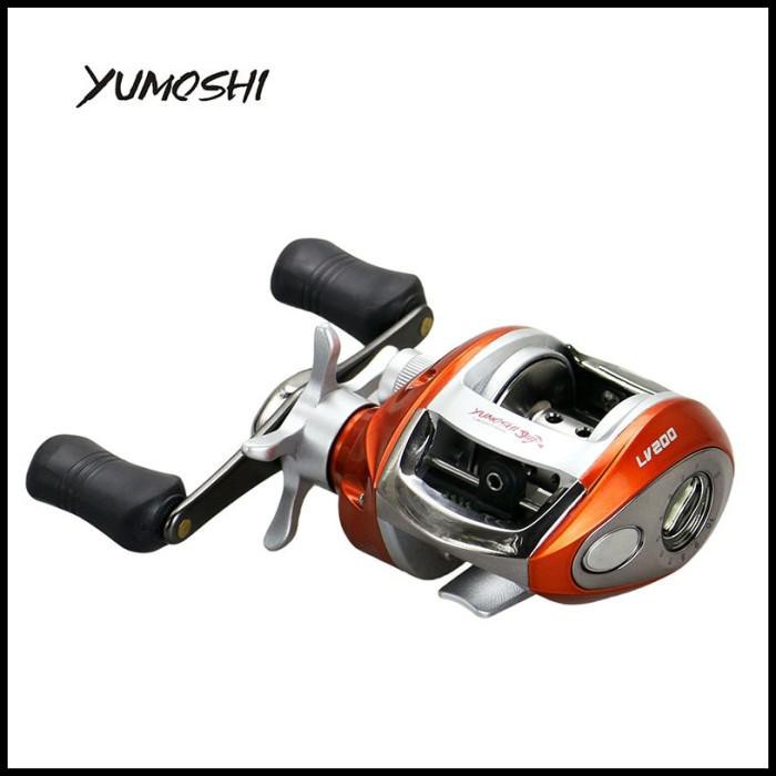 PROMO - YUMOSHI LV200 Reel Pancing 12+1 Ball Bearing - Tangan Kanan - Orange