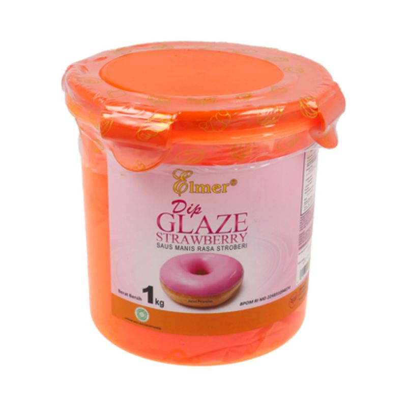 

ELMER DIP GLAZE STRAWBERRY 1KG TOPPING/ISIAN UNTUK DONAT/ROTI/CAKE DLL