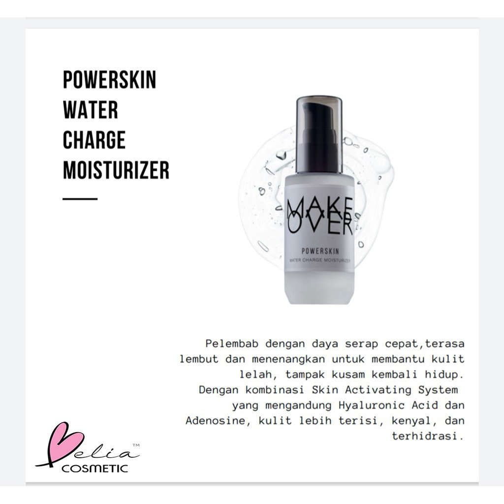 ❤ BELIA ❤  MAKE OVER Powerskin Water Charge Moisturizer 42mL (✔️BPOM)