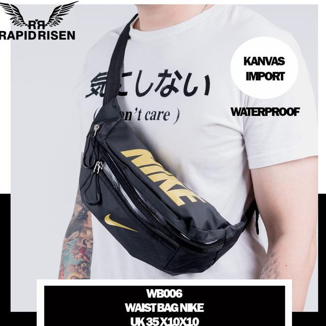 WAISTBAG NIKE WATERPROOF PRIA IMPORT HIGH QUALITY TAS SELEMPANG COWOK - GOLD