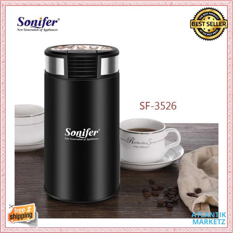 Sonifer SF-3526 Penggiling Kopi Elektrik Hitam 150W 2.5kg