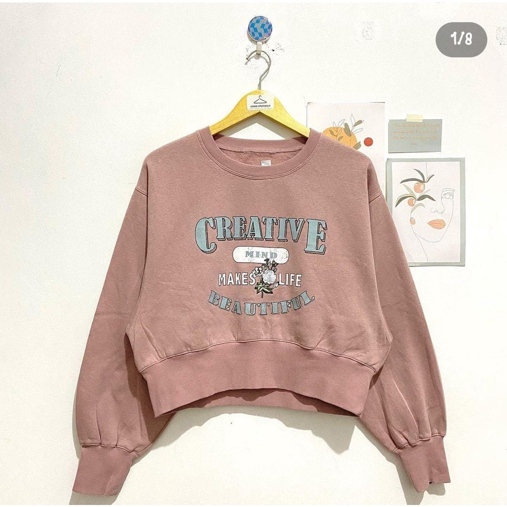 CREATIVE MIND BEAUTIFUL SWEATER CREWNECK WANITA (IC)