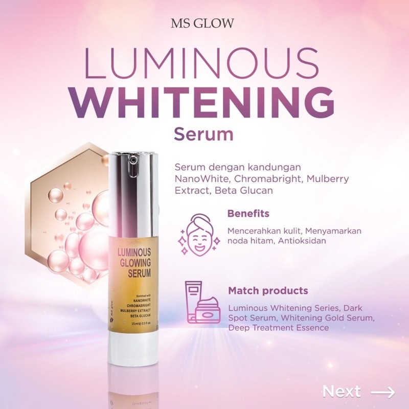 【Official Store】MS GLOW Serum Wajah Msglow | Acne Whitening Gold Lifting Peeling Luminous Whitecell Dna Eye Treatment | Pelembab Pencerah Pemutih Bebas Flek Jerawat Kusam Eksfoliasi Anti Aging