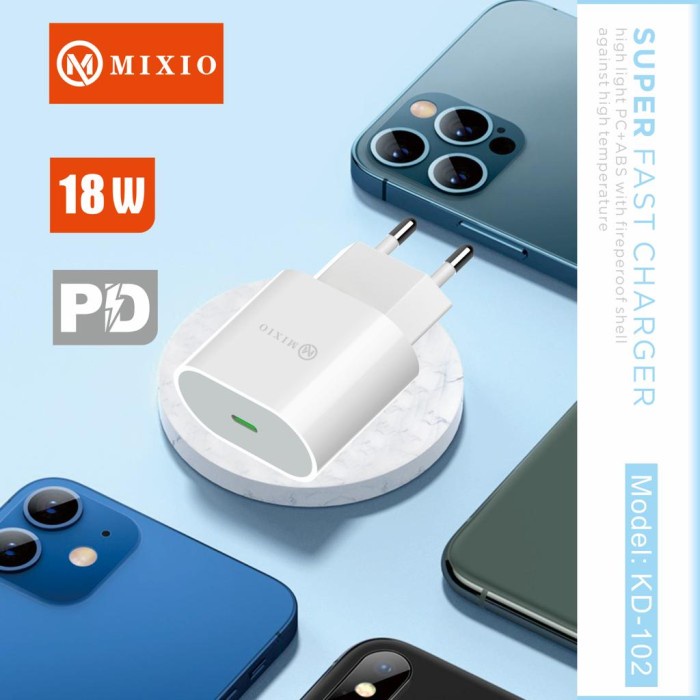 MIXIO - KD-102 Adaptor TYPE C / SUPER Fast Charger APPLE 2.4A