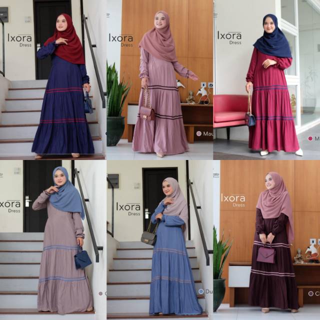 GAMIS RAYON IXORA DRESS BY URFIMUTIYARO