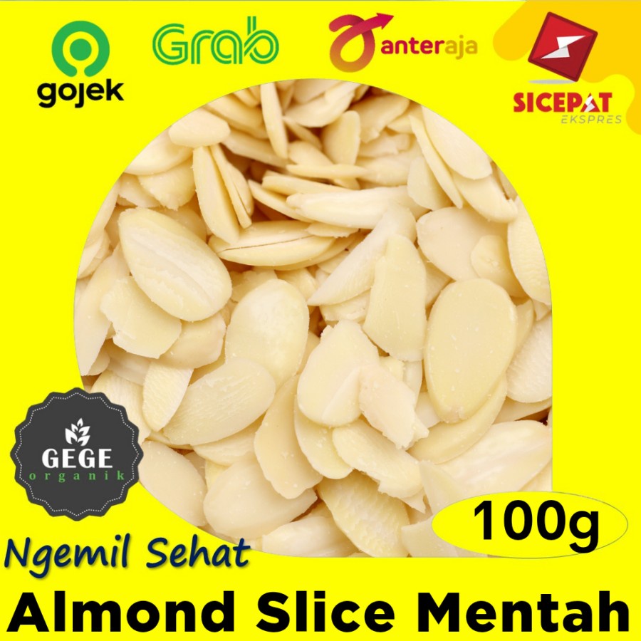 

100gr Kacang Almond Mentah Slice