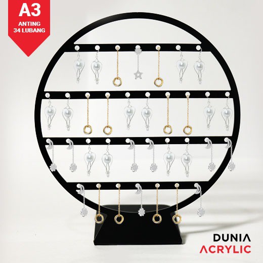 display anting A3 34 lubang/acrylic tempat anting