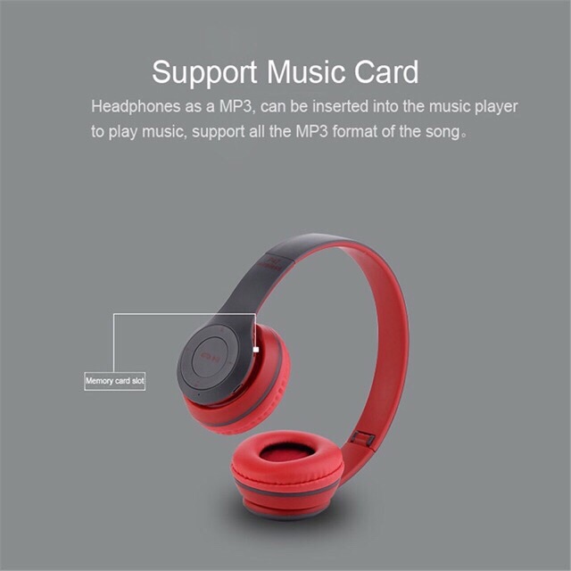 Hf Headphone Headset P47 Wireless Portable Bluetooth Earphone Bando