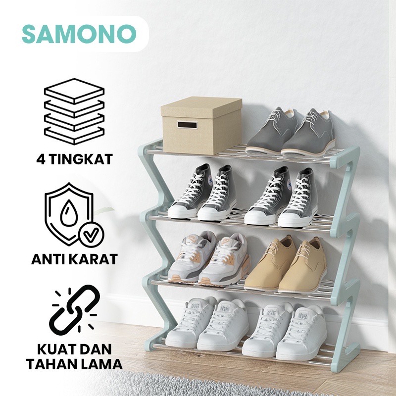 Jual Rak Sepatu Susun Samono Anti Karat Shoe Rack Sandal Holder Rak