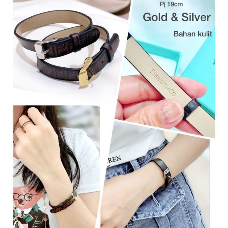 Gelang kulit Branded band /gelang fashion import 006