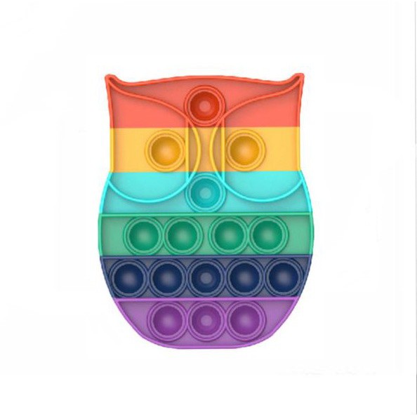 MAINAN ANAK POP IT MURAH POPIT SQUARE RAINBOW MULTICOLOR FIDGET PUSH BUBBLE PENGHILANG STRESS COD-OWL