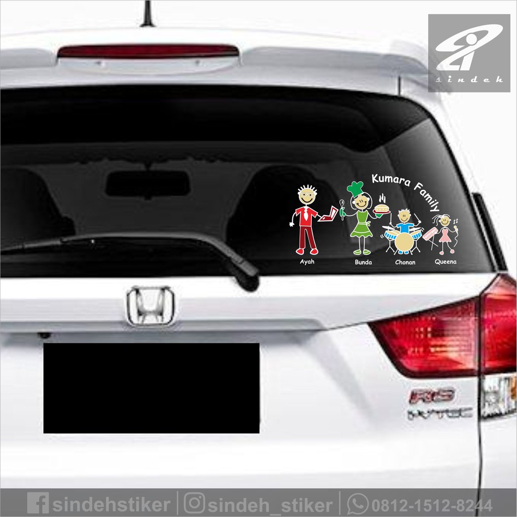 Cutting Sticker Mobil Happy Family Happy Muslim Family Warna Stiker Kaca Mobil Lucu Keren Shopee Indonesia