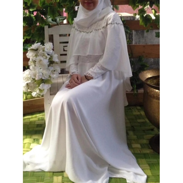 JASMINE DRESS BYGIAGIO dress kondangan gaun akad simple gaun wedding pernikahan baju muslim putih gaun lamaran elegan pakaian wanita pesta elegan fashion korea dres lebaran cantik anggun mewah nyaman gaun vintage fashion dress bahan babydoll brokat furing