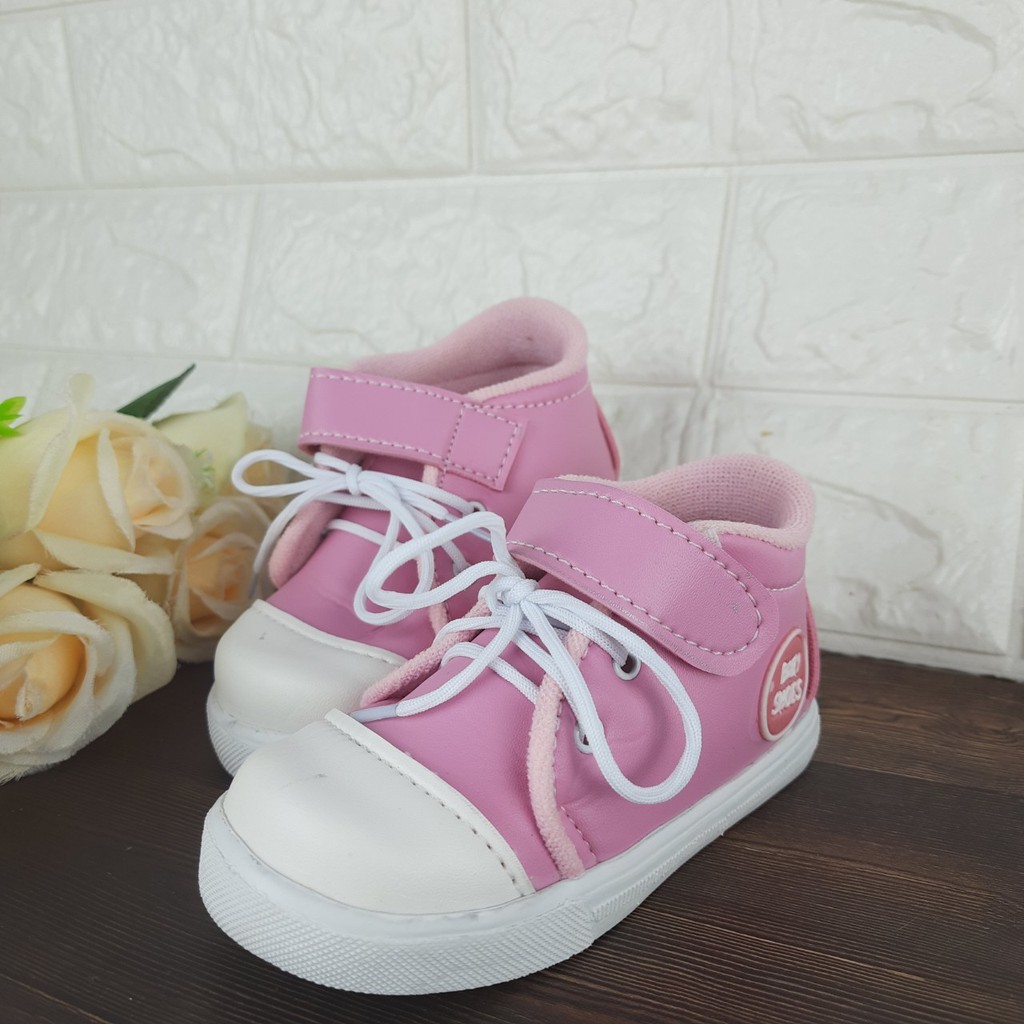 [TAMAN SEPATUKU] SEPATU TRENDY MURAH ANAK PEREMPUAN SNEAKER PINK TALI ANAK 1 2 3 TAHUN FAX04