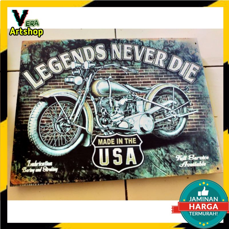 Lukisan Kayu Harley Davidson Dekorasi Dinding (Wall Decor)