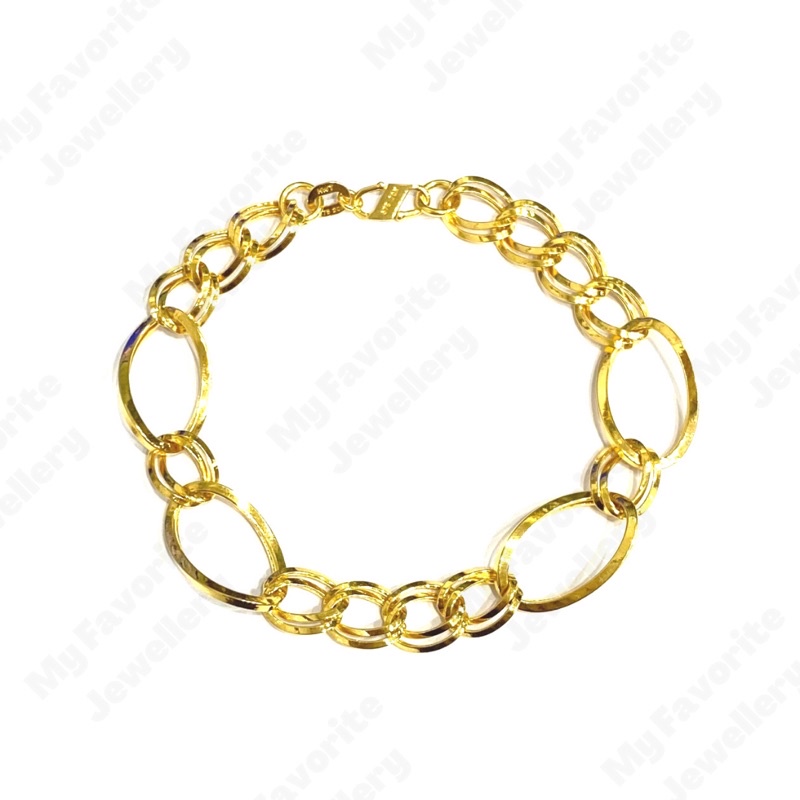Gelang Mocca Double Emas Asli Kadar 875