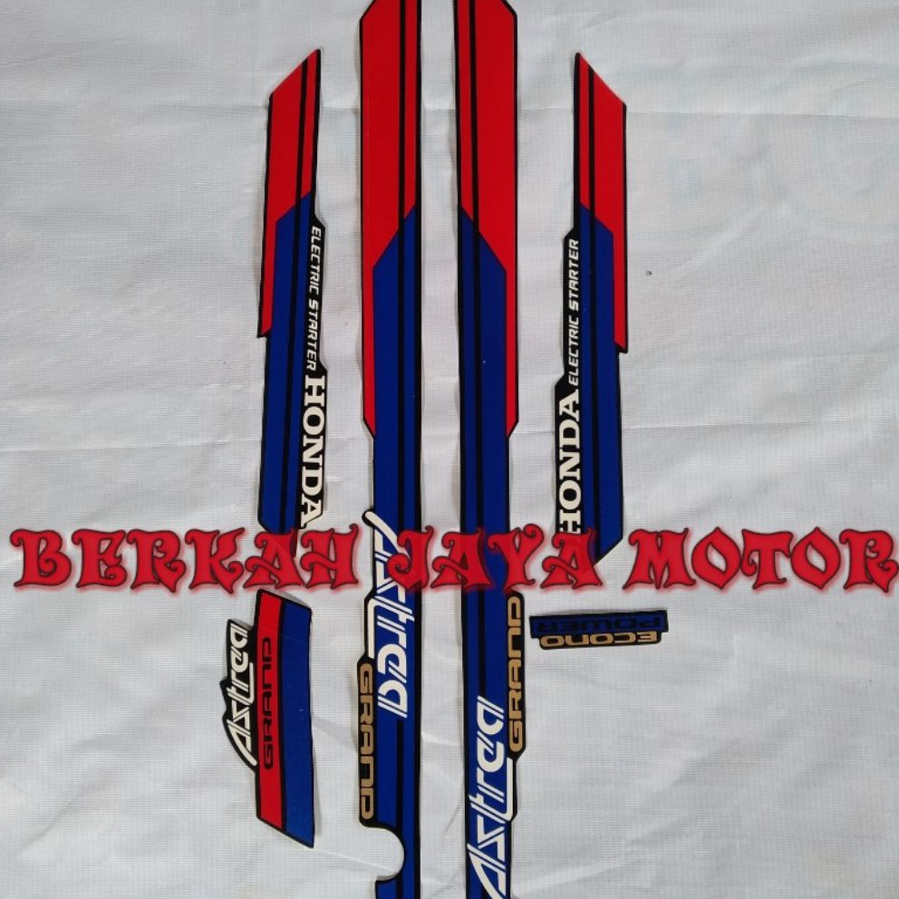 ASTREA GRAND BULUS STRIPING STICKER GRAND BULUS 91 BIRU MERAH