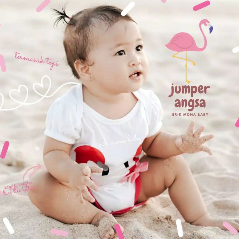 Jumper Bayi karakter Angsa | kostum bayi set topi | Jumper bayi kekinian Motif