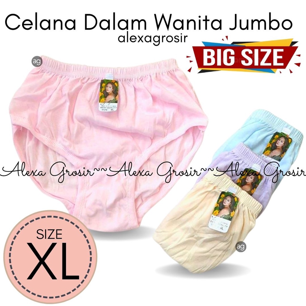 [ PREMIUM ] CELANA DALAM WANITA POLOS / CELANA DALAM WANITA KATUN LEMBUT MERK GAYATRI VIENNA MILLYA SIZE L XL 3L 4L 5L