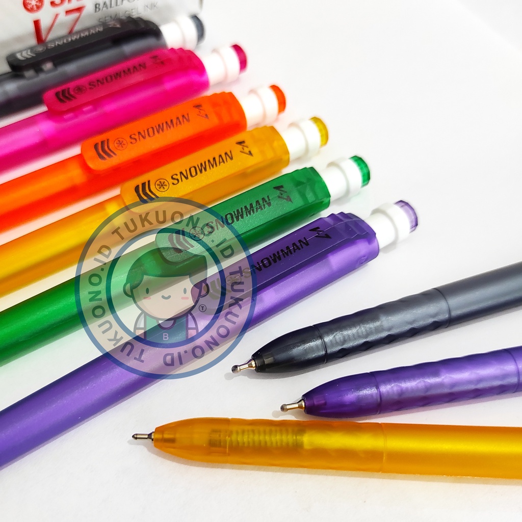 

SNOWMAN V7 Semi Gel Ink Fine Point 0.7 | Ballpoint Pulpen Bolpen Pen