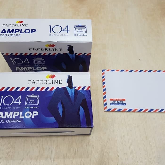 

PAPERLINE AMPLOP PUTIH AIR MAIL 104 PPS harga satuan