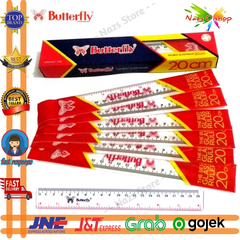 

Penggaris Mika Plastik Butterfly 20cm