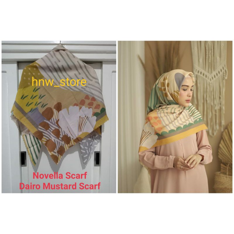 Novella Scarf - Dairo Mustard Scarf Kerudung Segi Empat New Original
