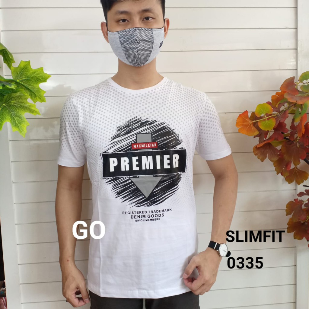 gos MAXMILLIAN KAOS A (Slimfit) Pakaian Pria Atasan Kaos Oblong Original Lengan Pendek