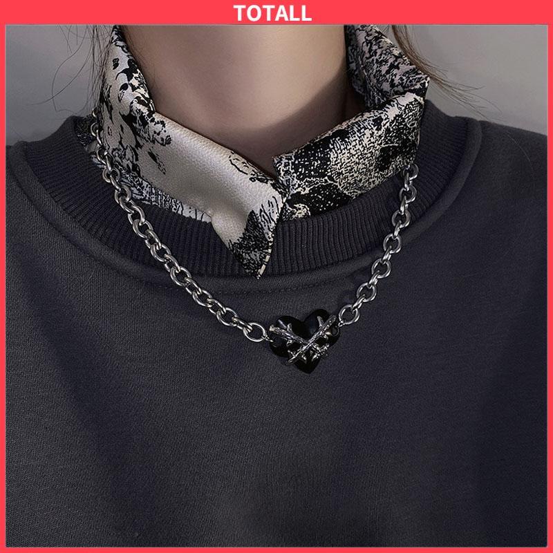 COD Hip Hop Duri Cinta Kalung Fashion Wanita Manis Keren Tinggi Dingin Temperamen Leher Klavikula Rantai-Totall