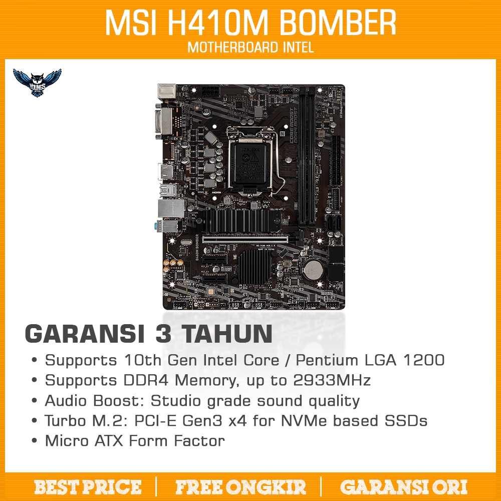 MSI Motherboard H410M Bomber - LGA1200