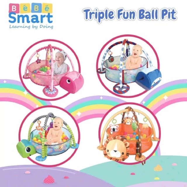 Bebe Smart Triple Fun Ball Pit Matras Alas Bayi Shopee Indonesia