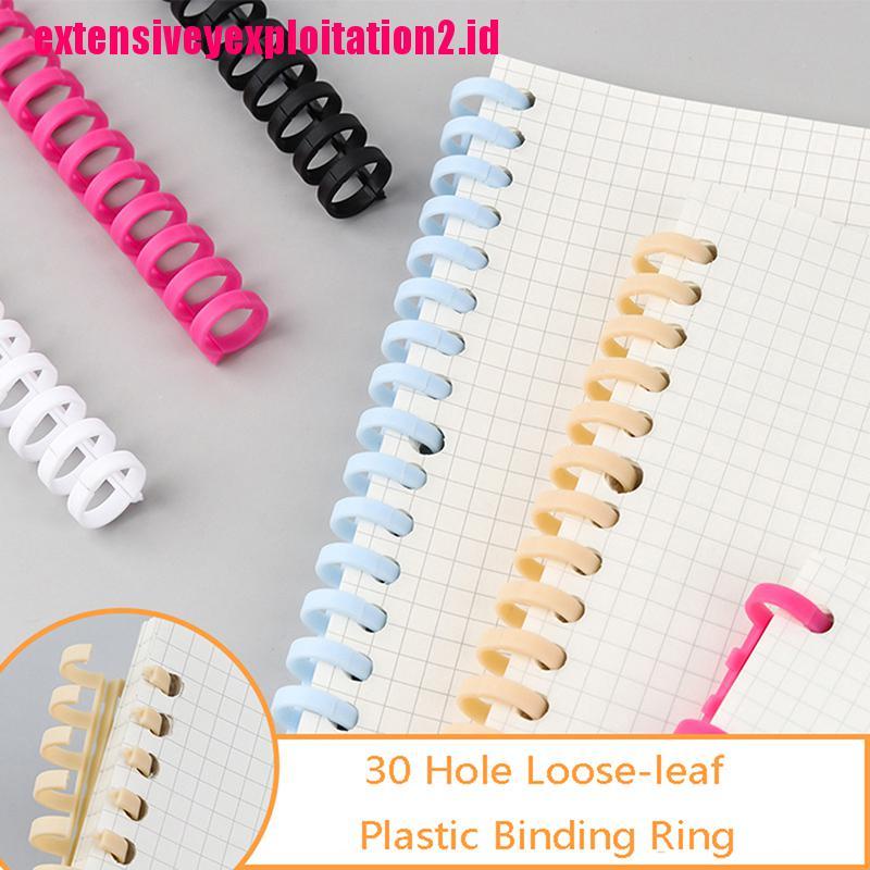 &lt; E2id &amp; &gt; Ring Binder Spiral 30 Lubang Bahan Plastik Untuk Kertas A4 A5 A6