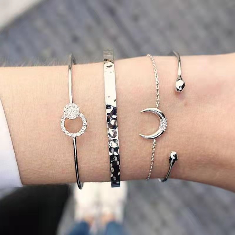 4 Pcs  Set Gelang Wanita Aksesoris Fashion Korean Style - Gelang Set Kekinian Wanita Import