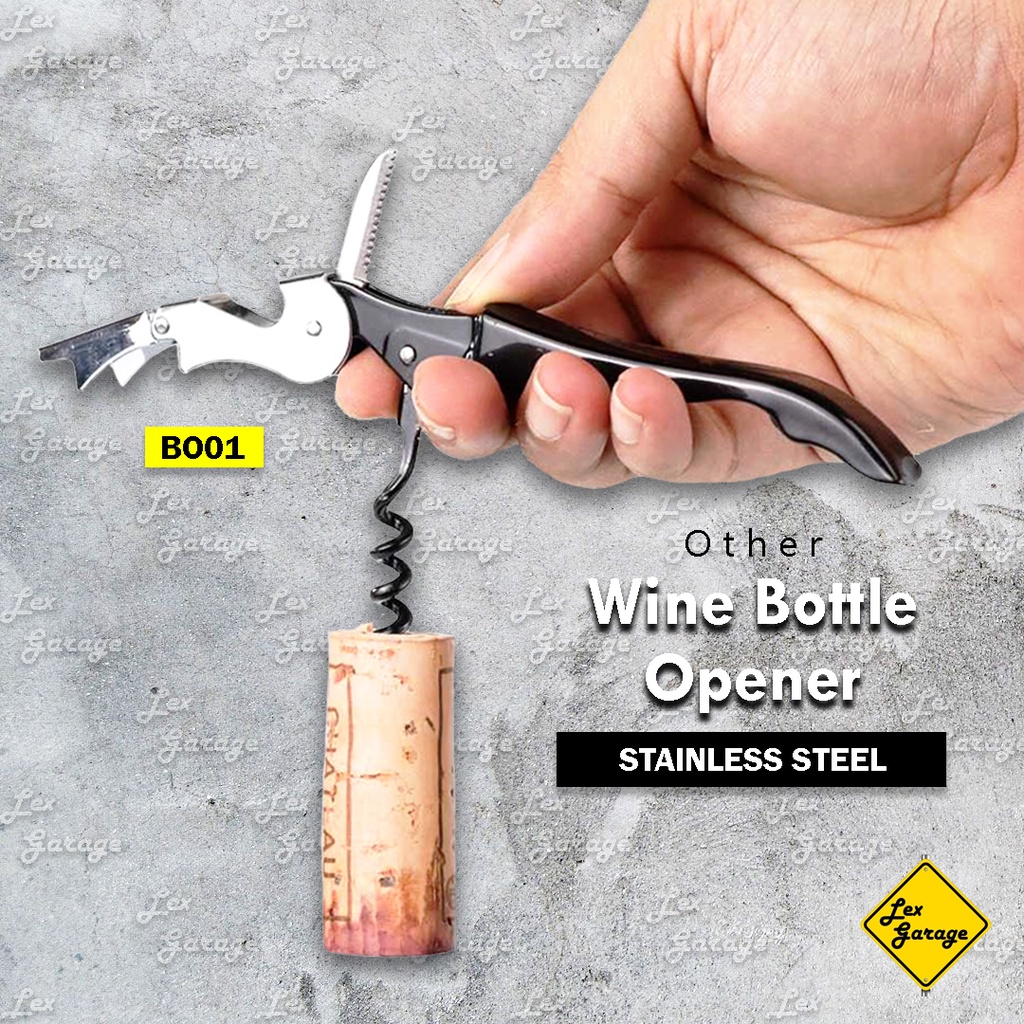 Alat Pembuka Tutup Botol Wine Anggur Beer Bottle Opener Corkscrew