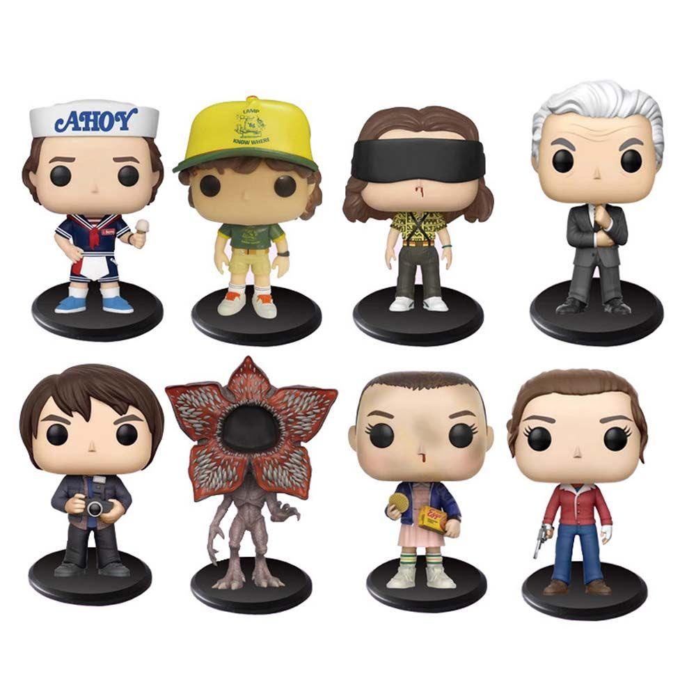 Lanfy Stranger Things Figurine Vinyl Boneka Miniatur Untuk Hadiah Anak Novel Karakter Model Dustin Mainan Dekorasi Desktop Rafflesia Eggo Demogorgon Figure Mainan