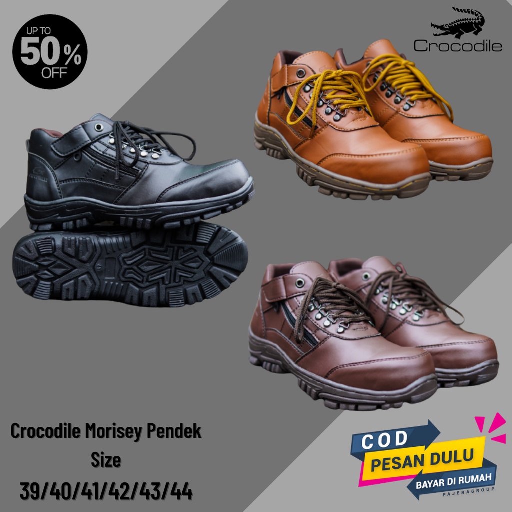 Sepatu Safety Ujung Besi Sepatu Boots Casual Proyek Kerja Lapangan Crocodile Morisey Low