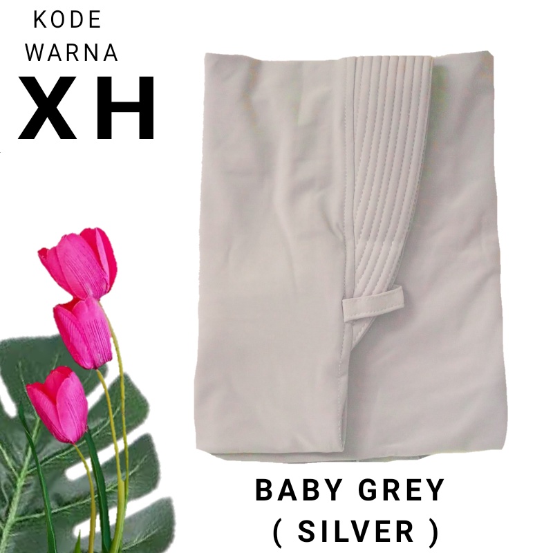 HIJAB MARYAM TALI DEWASA JERSEY PREMIUM 10 TAHUN KEATAS-JILBAB BERGO-ADEM DAN JAHITAN RAPI-KBSN- kode L-XH - BABY GREY
