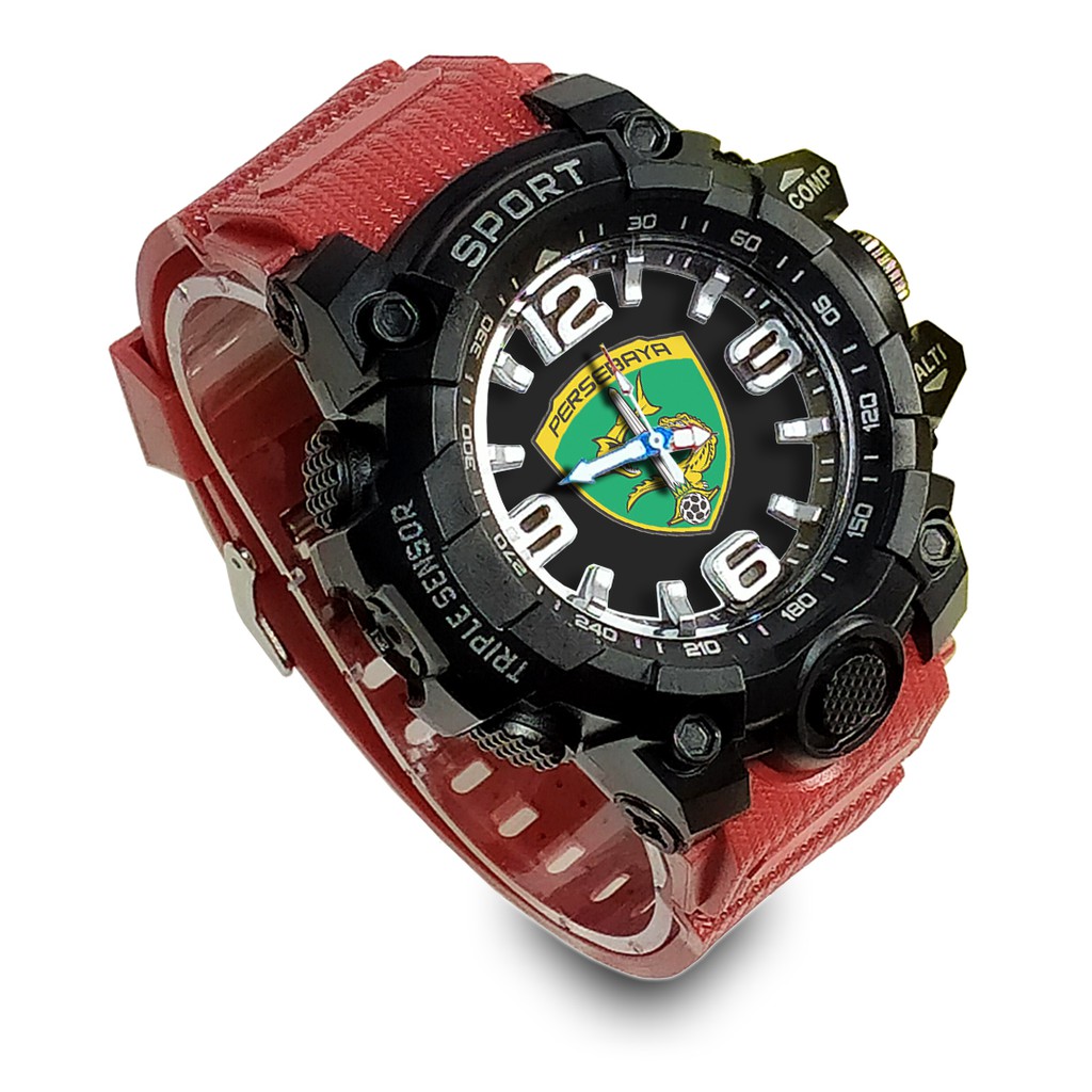 Jam Tangan Custom PERSEBAYA Ruber- Water Resistant