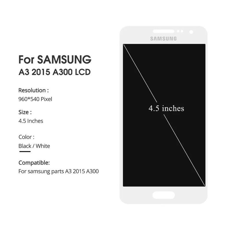 LCD TOUCHSCREEN SAMSUNG GALAXY A3 2015 / A300 / A300H - COMPLETE