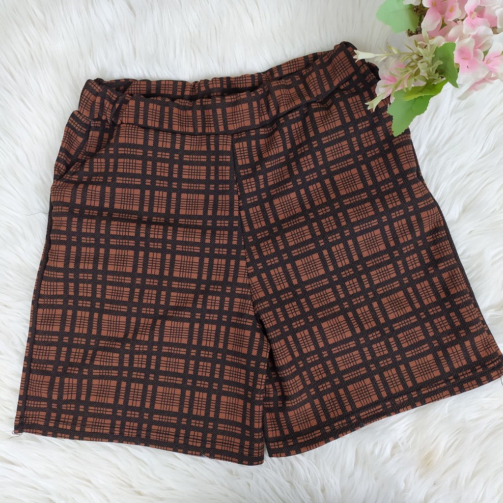 (FASHION_WANITA)HOTPANTS DAILY MOTIF TARTAN/HOTPANTS KOTAK-KOTAK