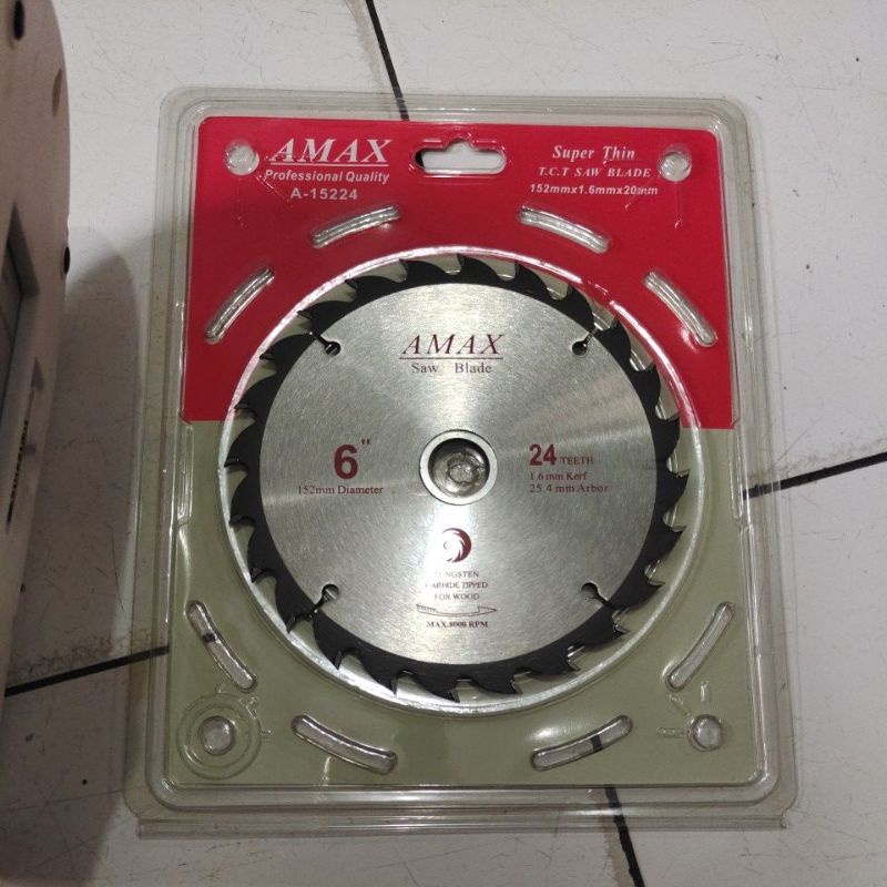 Amax pisau potong kayu 6x24T tipis (super thin)/ Saw Blade 6x24T tipis (super thin) / Amax mata cilcural Saw 6x24T tipis (super thin)