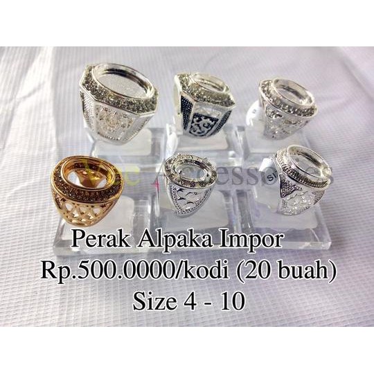 NATURAL Grosir Ring / Emban / Ikat Cincin Perak Alpaka Impor