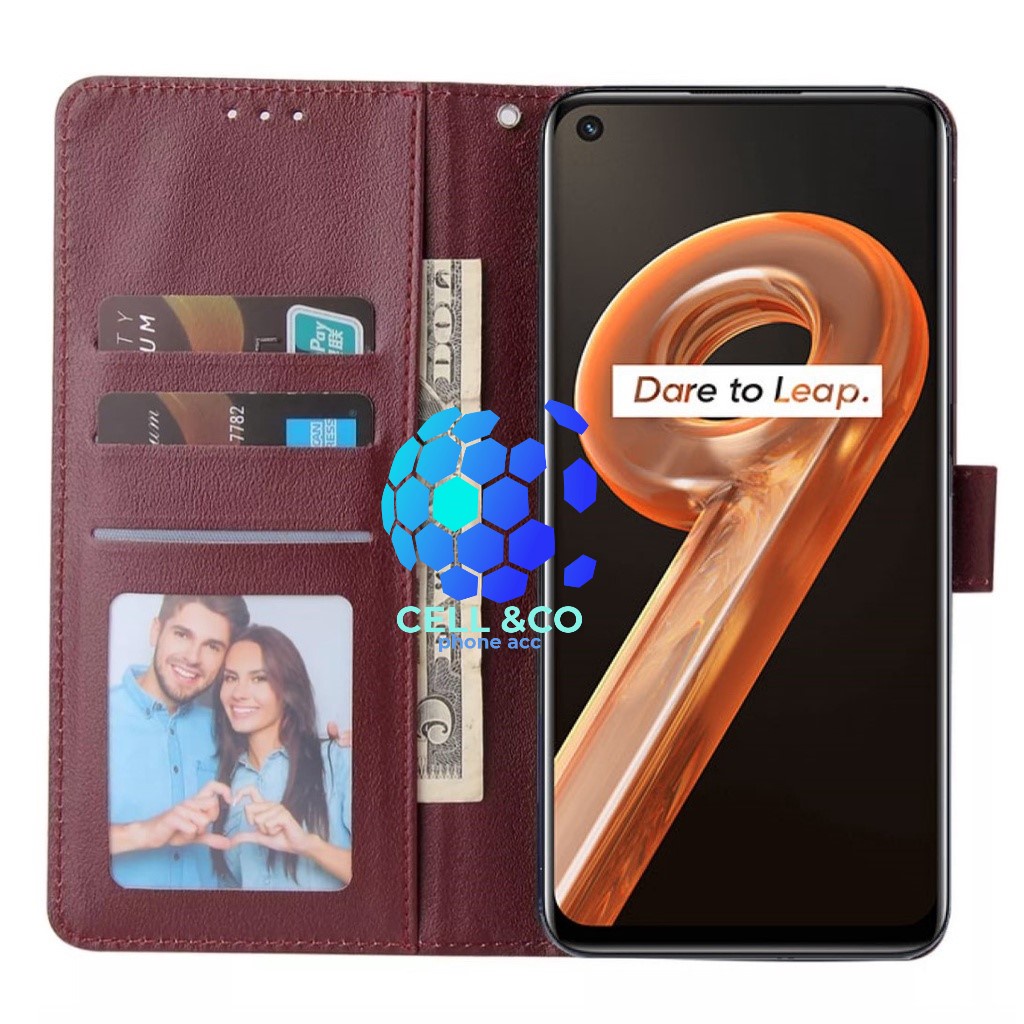 NEW REALME 9 PRO PLUS CASE FLIP LEATHER WALLET PREMIUM FLIP CASE BUKA TUTUP KESING HP CASING FLIP CASE REALME 9 PRO PLUS