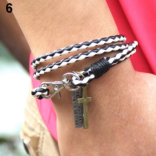 Hu Hu Hu Hu Hu Alat Bantu Pasang Kacamata♡ Gelang Bangle Bahan Kulit Imitasi Gaya Vintage Untuk Pria