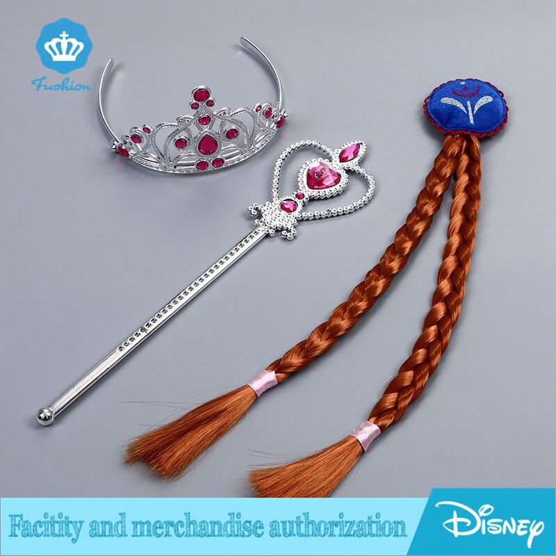 Set Mahkota Anak Cewe Frozen 3in1 / Princess Anna Crown Set COKLAT