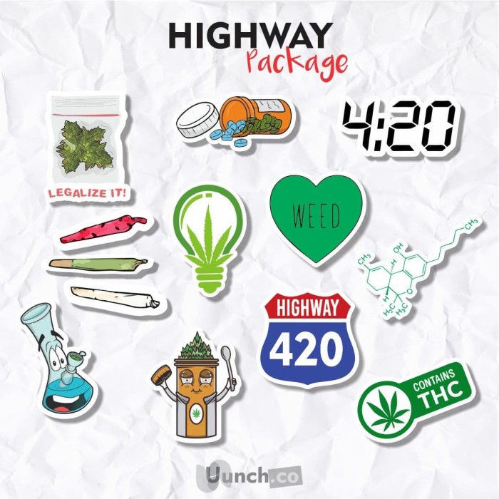 

STICKER AESTHETIC CASE HANDPHONE LAPTOP TUMBLR BUJO HIGHWAY DOPE 420
