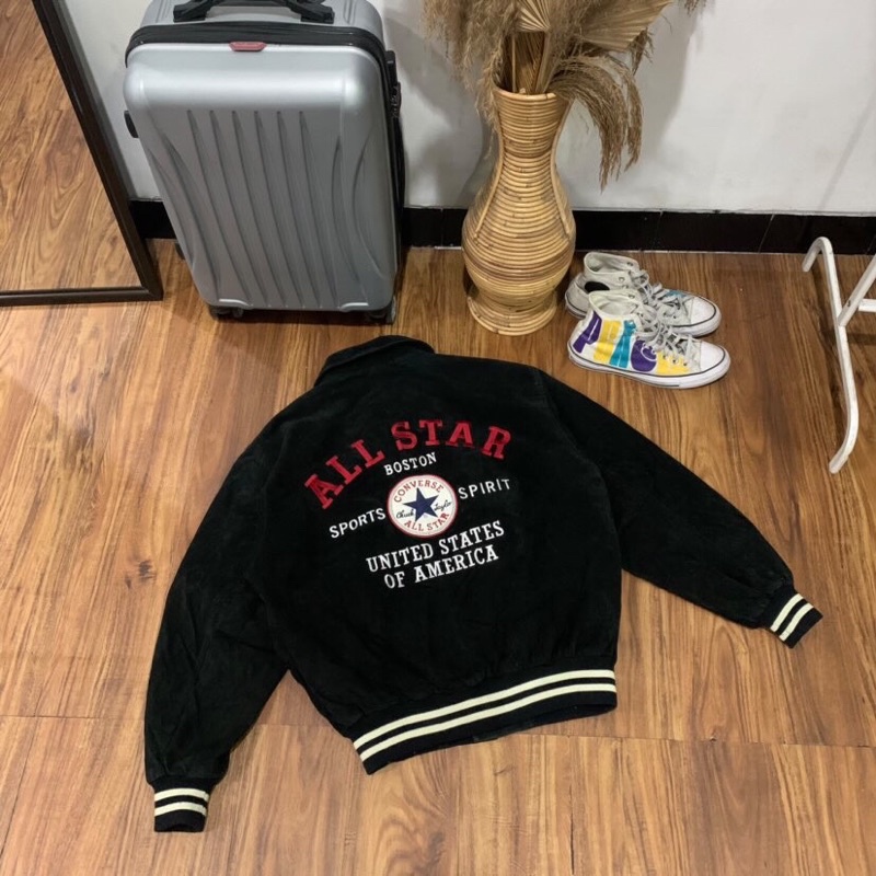 Varsity vintage full leather converse black